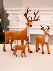 1 件人造一品红鹿装饰、家居桌面装饰、圣诞派对装饰品、礼物、万圣节、万圣节装饰 - 彩色 - 查看 11