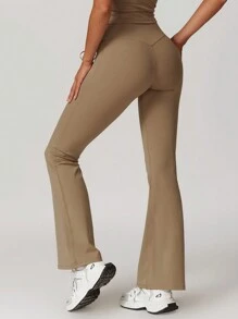 MASKERT Pantalon évasé de yoga pour femmes, pantalon casual à haute élasticité, pantalon de yoga, confortable et amical pour la peau