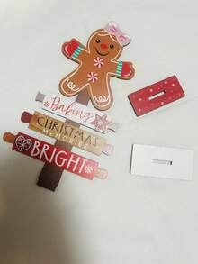 Decoratiuni de Crăciun din turtă dulce, Ornamente de masă pentru brad de Crăciun, Decor din lemn pentru scenă de Crăciun, de Crăciun