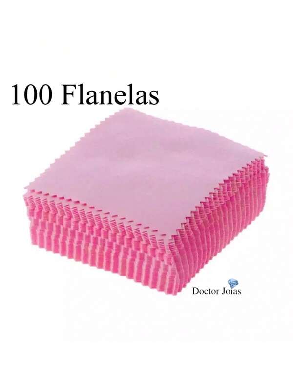 100 Flanela Mágica 8x8 Limpa Joias Polimento de Prata Lustra Ouro e Semijoias