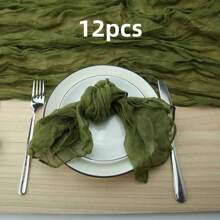 6/12/18/24/30 Pieces Purple Gauze Cheese Cloth Napkins, Multi-Color Optional Cheese Cloth Napkins Bali Cheese Cloth Napkins, Rustic Bohemian Lavender Napkins, Lavender Napkins For Family Dinners, Restaurants, Wedding Receptions, Dinners, Holiday Parties, Table Decorations
