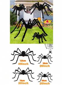 1 件巨型超大万圣节红眼蜘蛛装饰，逼真的多毛蜘蛛套装，适用于室内、室外和庭院恐怖装饰，鬼屋道具用于派对场景装饰（有 200 厘米/125 厘米/75 厘米/60 厘米/50 厘米/30 厘米多种尺寸可选），圣诞节 - 黑色 - 查看 26