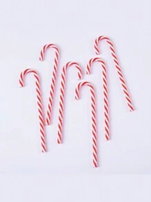 6 cái/12 cái Mặt dây chuyền kẹo que Giáng sinh, Đồ trang trí cây thông Noel, Đồ trang trí đối đầu, Quà tặng tiệc ngày lễ, Đồ trang trí kẹo que màu xanh lá cây và đỏ, Giáng sinh - Nhiều màu - Xem 10