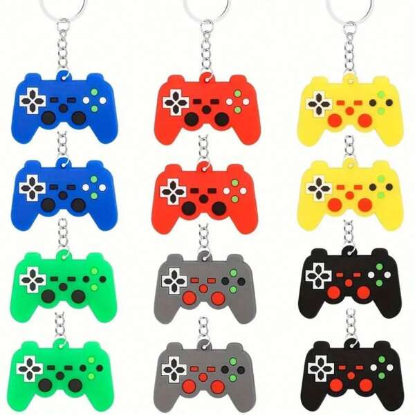 6pcs/12pcs Video Game Controller Keychains - Perfect For Gamer Themed Parties, Birthday Favors, Classroom Rewards & Christmas Gifts