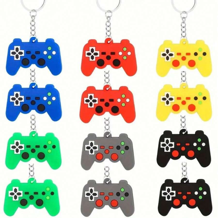 6 piezas/12 piezas Llaveros de control de videojuegos - Perfectos para fiestas con temática de juegos, regalos de cumpleaños, recompensas escolares y regalos de Navidad