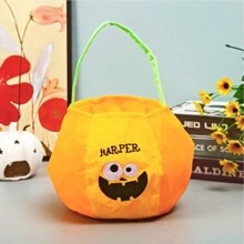 1 件万圣节南瓜袋讨糖袋，恐怖派对节日气氛装扮装饰糖果袋，恐怖南瓜桶，万圣节装饰，万圣节用品，万圣节派对万圣节万圣节装饰万圣节装饰品万圣节家居万圣节派对万圣节袋万圣节派对