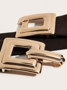 1 件女士粗方形金属扣弹性腰带万圣节夏季、学校秋季、秋季、万圣节