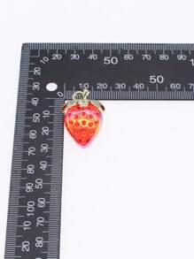 5 hạt Acrylic trong suốt hình quả dâu tây bóng loáng màu đỏ dùng làm vòng tay, vòng cổ, mặt dây chuyền di động, phụ kiện làm đồ trang sức - quả dâu - Xem 5