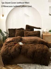 Bộ 3 chăn lông vũ mềm mại và ấm áp, phù hợp cho mùa thu và mùa đông - Bao gồm 1 vỏ chăn lông vũ và 2 vỏ gối (Không bao gồm gối) - Thích hợp cho phòng ngủ và phòng khách - Cà phê nâu - Xem 7