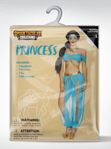 Joyfy Halloween Adult Women Arabian Princess Costume, Halloween Costume For Women Halloween Cosplay Party Princess Costume - 綠色 - 查看 9