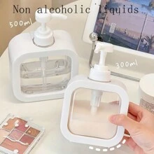 便携式旅行瓶套装 - 防漏，带泵分配器的塑料容器，适用于乳液、护发素、洗发水、沐浴露、洗衣粉、洗手液 - 非常适合酒店、健身房和旅行 - 白色 - 查看 1