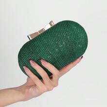 Stylish Dinner Clutch Bag Pleated Butterfly Goose Egg Sequin Banquet Dress Party Shoulder Bag - 綠色 - 查看 1