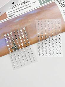 2 件泪珠水钻贴纸、脸部宝石贴纸、闪亮钻石化妆贴纸，适合舞台、节日、圣诞节、婚礼、生日、情人节，是送给女朋友的理想礼物 - 彩色 - 查看 2