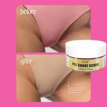 GZE 比基尼部位剃须前去角质磨砂膏 - 毛发倒生护理及身体磨砂膏 - 比基尼部位去角质磨砂膏 - 3.53 盎司 - 玫紅色 - 查看 2