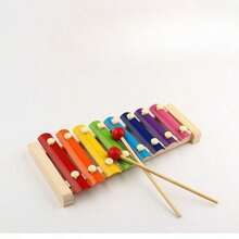 Premium 8-Note Wooden Hand Knocking Xylophone, Small Music Instrument, Student Educational Toy For Boys & Girls, Octave Scale, Earthy Tones, Scratch-Resistant, Includes Wooden Mallets - Suitable For School, Bedroom, Living Room - Color - View 5