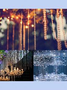 2 rollos/1 rollo-269cm Guirnalda de cuentas de cristal para colgar, cadenas de hilos de perlas de imitación para manualidades, decoración de bodas, fiestas de cumpleaños, centros de mesa, ramos de novia, manualidades con flores, decoraciones colgantes para interiores, decoración del hogar, hilos con cuentas de strass para manualidades y cortinas - Multicolor - Ver 6