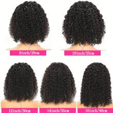 Headband Wig Short Bob Curly Wig Deep Wave Human Hair Wigs With Headband For Women Deep Curly 150% Density Glueless Full Machine Made Brazilian Remy Human Hair Deep Wavy Bob Wig Natural Color 12-16 Inch