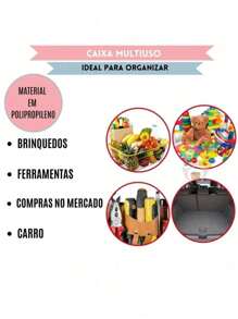 Caixa Plástica Dobrável  Desmontável Empilhável Prática Organizadora Cesto 45 Litros Grande 38 x 54 x 27 Suporta Até 30 kilos