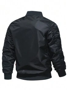 Men's Street Fashion Zip Arm Pocket Outdoor Windproof Baseball Jacket