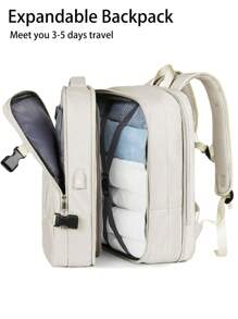 40L Travel Backpack For Women Men, Expandable Backpack 17 Inch Laptop Backpack Flight Approved Luggage Carry On Water Resistant Computer Backpack For Weekender Overnight Large Daypack Back Pack With Laptop Compartment Teacher Personal Item Backpack Rucksack Airplane Accessories Waterproof Hiking Business Trip Carry On Backpack - Multicolor - View 10