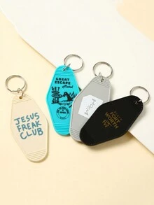 1pc Colorful Hotel Room Key Chain, Rhombus Shaped Hotel/Motel Key Holder - Multicolor - View 2