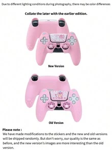 GeekShare 硅胶熊耳设计游戏控制器保护套和熊按钮保护器 - 粉色 - 查看 3