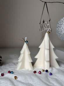 1 件 3D 方形硅胶模具适用于圣诞树蜡烛 DIY 环氧树脂手工蜡烛、石膏、树脂水晶工艺品家居装饰 - 白色 - 查看 1