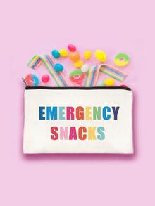 1pc Y2K Style Rainbow Letter Print Colorful Letter Design Funny Makeup Pouch Portable Toiletry Bag For Travel Makeup Bag Make Up Organizer Makeup Storage Cosmetic Bag Wash Bag Bathroom College Dorm - Multicolor - View 2