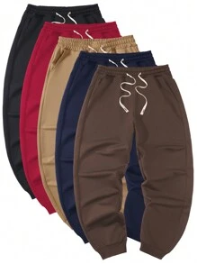 5pcs Men Solid Color Casual Sweatpants Loose Fit Workout Joggers Track Pants - Multicolor - View 2