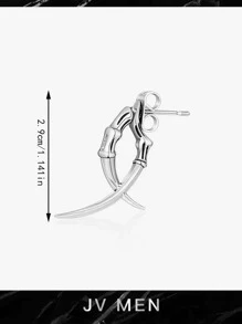 1 件男士嘻哈朋克耳环，钛钢耳钉，复古黑白骷髅双爪，适合万圣节 - 骷髏雙爪 - 查看 15