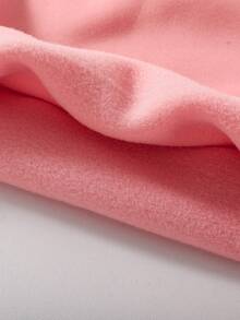 Young Girl Heart Print Crew Neck Sweatshirt And Sweatpants Set