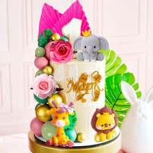 LaVenty Gender Reveal Party Cake Decorations Two Wild Cake Wild One Cake Topper Jungle Cake Decorations Wild One Cake Topper 1st Birthday  Zoo Animal Cake Toppers
