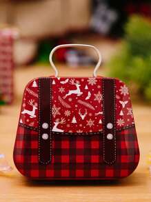 1個聖誕餅乾禮物盒裝飾用品 馬口鐵手提糖果盒 小鐵盒 聖誕禮物 聖誕前夕 聖誕派對 - 彩色 - 查看 11