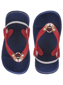 ELASTIC SLIPPERS ANATOMICAL SLIPPERS DECORATED WITH BABY BEAR - 藏蓝色 - 查看 8
