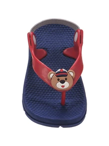 ELASTIC SLIPPERS ANATOMICAL SLIPPERS DECORATED WITH BABY BEAR - 藏蓝色 - 查看 2