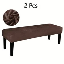 Silver Fox Fur Bench Cover,Rectangular Stretch Square Ottoman Covers Slipcover Rectangle Washable Foot Stool Cover Thick Storage Protector With Elastic Bottom,Stretch Dining Room Bench Slipcovers