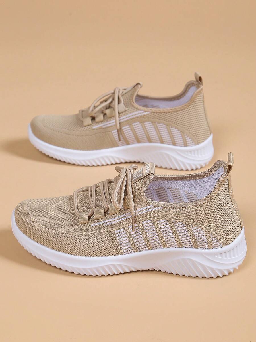 女士软底鞋、工作鞋、休闲鞋、厚底运动鞋、女士跑步鞋，2024 年秋季 - 薑色 - 查看 1