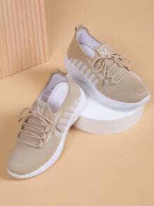 女士软底鞋、工作鞋、休闲鞋、厚底运动鞋、女士跑步鞋，2024 年秋季 - 薑色 - 查看 2