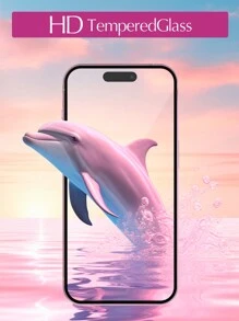 2片装全屏透明钢化玻璃屏幕保护膜，兼容 17/17 Pro/17 Pro Max/17 Air/16 Pro Max/16/16e/14/15 Pro Max/13/12/11，高清防刮钢化玻璃 - 無色 - 查看 4