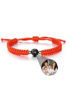 1 Stück personalisierte Foto-Projektions-Armband, rundes Projektions-Foto-Armband, buntes geflochtenes Projektions-Armband, geschlechtsneutrales Design, geeignet für Männer, Frauen, Paar, Familie, Freunde und Haustiere. Weihnachten, Halloween, Muttertag, Vatertag, Valentinstag und Geburtstagsgeschenk