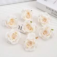 10 bông hoa hồng nhân tạo nhiều màu, hoa hồng giả, dùng để trang trí tiệc - đầu hoa hồng - Xem 3