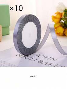 1pc (10 cuộn) Ruy băng trang trí rộng 1cm cho hoa, hộp đựng bánh, Giáng sinh, nơ, Ruy băng satin - Nhiều màu - Xem 13