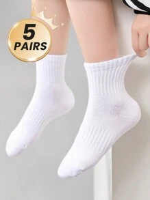 5 par czarno-białych/szarych skarpetek dziecięcych, skarpetki sportowe do kostki dla dzieci w jednolitym kolorze, skarpetki dla nastolatków i uczniów, gładkie, oddychające, klasyczne, minimalistyczne, oddychające, wygodne, modne skarpetki sportowe, skarpetki dla małych dzieci do noszenia w pomieszczeniach, odpowiednie do codziennego noszenia