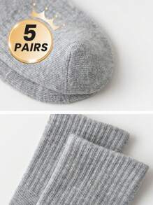 5 par czarno-białych/szarych skarpetek dziecięcych, skarpetki sportowe do kostki dla dzieci w jednolitym kolorze, skarpetki dla nastolatków i uczniów, gładkie, oddychające, klasyczne, minimalistyczne, oddychające, wygodne, modne skarpetki sportowe, skarpetki dla małych dzieci do noszenia w pomieszczeniach, odpowiednie do codziennego noszenia