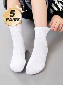 5 par czarno-białych/szarych skarpetek dziecięcych, skarpetki sportowe do kostki dla dzieci w jednolitym kolorze, skarpetki dla nastolatków i uczniów, gładkie, oddychające, klasyczne, minimalistyczne, oddychające, wygodne, modne skarpetki sportowe, skarpetki dla małych dzieci do noszenia w pomieszczeniach, odpowiednie do codziennego noszenia