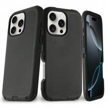 FOGEEK Custodia protettiva per iPhone 17 Pro Max, aggiornata, 3 in 1, resistente agli urti, anti-caduta, antiscivolo - nero - Visualizzare 2