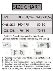 Glitter Detail Plus Size Tights - Black - View 5