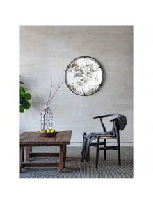 32" X 22" Rectangle Antiqued Wall Mirror Wall Mirror With Black Metal Frame, Home Wall Decor, Bedroom Living Room Entryway Wall Accent - 黑色+鐵色 - 查看 11