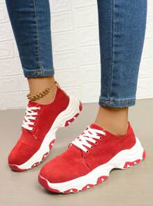 Ladies New Spring And Autumn Large Size Shoes Flat Bottom Leisure Breathable Strap Design Sports Shoes Non-Slip Casual Sports Shoes