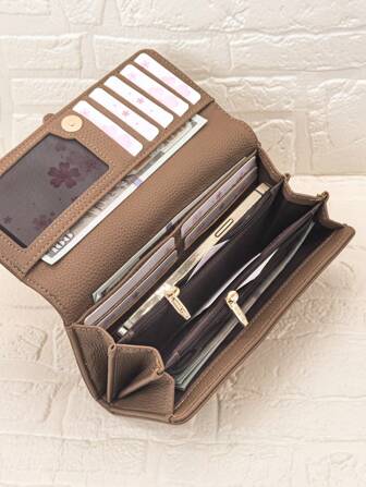 MINGYOU Nieuwe dames multifunctionele massa portemonnee mode klassieke gesp flip minimalistische multi-kaart mobiele portemonnee geschenken handtassen voor dames essentials grote portemonnee portemonnee voor kaarten kaarthouder voor vrouwen portemonnee portemonnee portemonnee lange portemonnee